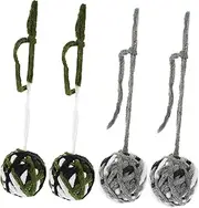 JUMPLAWN 4Pcs Interactive Cat Scratching Balls Kitten for Indoor Cats Durable Wear Resistant Balls to Satisfy Scratching Instincts Fun Indoor Play