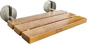 20 Inch Teak Folding Shower Bench Wall Mounted,Fold Down Shower Seat for Shower Space, Home Care Folding Teak Wood Seat for Shower, Elderly, Adults, Pregnants,Stainless Steel Frame Maximum Load 440lb