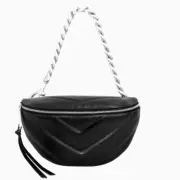 AUTH NWT $348 Rebecca Minkoff Women's Edie Quilted Leather Crossbody Bag -Black