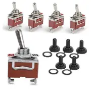 Latching Toggle Switches ON/OFF 5-Pack with Waterproof Boots, 2 2-Pin ON/OFF
