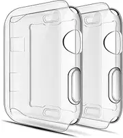 Simpeak 2PACK Soft Screen Protector Case Compatible with Apple Watch Series 10(42mm 46mm) Series 9 Ultra 8 7(41mm 45mm 49mm) Series 6 SE 5 4(40mm 44mm) Series 3 2(38mm 42mm),Clear (38mm)