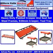 Millers Falls TWM Heavy Duty Padded Garage Creeper and Roller Seat Combo Set