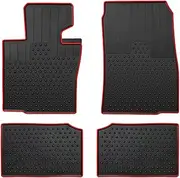 Car Floor Mats Custom Fit for Mini Cooper Countryman 2010-2016 R60 & R61 Paceman Black Red Rubber All Weather Protection Auto Floor Liners Heavy Duty Odorless