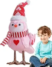 [Generic] Light Up Chicken with Scarf - Holiday Decoration Couple Chick Window Props | Creative Chicken Ornaments for New Year, Valentine's Day,