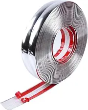 20+20mm Wide Automotive Chrome Trim Molding Universal Car Side Moulding Trim(Self Adhesive) UV Protected Scratch-Proof for All Vehicles Body Door Window Bumper (Chrome Silver, 16Ft)