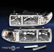 1991-1996 CHEVY CAPRICE/1994+ IMPALA LED CHROME CRYSTAL HEAD LIGHTS+CORNER W/DRL