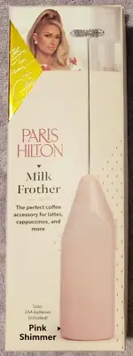 Paris Hilton Electric Frother, Handheld Drink Mixer,Battery Powered Pink Shimmer
