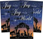 Joy to the World 2023 Advent Calendar, Interactive Christmas Countdown with Pull Tabs, Religious Holiday Home Accents, 10 Inches (Pack of 3)