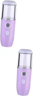 minkissy 2 Pcs Mini Humidifier Portable Rechargeable Face Humidifier Beauty Spray Water Meter for Skin Moistener