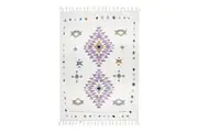 Rug Culture Small White Multi Super Soft Beber Shag Rug