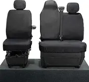 Compatible with Renault Master (2010 Onwards) Front Seat Covers, Tailored Black Waterproof