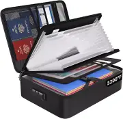 Fireproof File Organizer Bag with 13 Pockets, Portable Document Storage Box