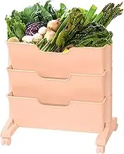 Rolling Book Cart With Wheels - 3-Tier Household Movable Bookshelf | Kitchen Living Room Flexible Access Mobile Bookcase Cart