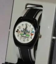 Walt Disney Disneyland Mickey Mouse Donald Duck Castle Watch RARE MINT