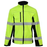 Hi Vis Taped Biomotion Soft Shell Yellow & Navy Jacket - 4XL