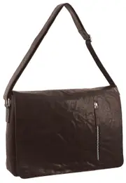 Pierre Cardin Rustic Leather Computer/Messenger Bag with flap closure