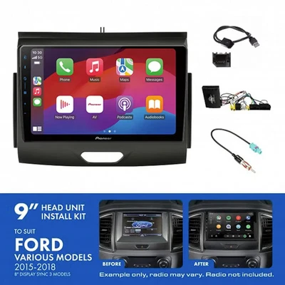 Pioneer DMH-AP6650BT 9" Trapezoid Head Unit Wireless CarPlay Android Auto + AKTF
