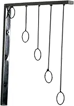 Garende Wall Mounted Clothing Display Rack with 5 Hanging Rings Sturdy Clothes Storage Shelf, Black