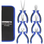 6 pcs Mini Pliers Set - Long, Bent, Needle Nose, Diagonal, End Cut, Combinati...
