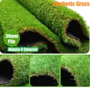 Synthetic Grass Artificial Turf Plastic Fake Plant Lawn 4 Colour 30mm Pile 10SQM