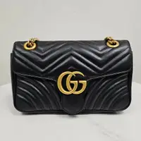 在飛比找PopChill優惠-[二手] Gucci黑色 Marmont Small Bag