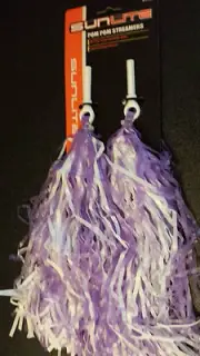 Sunlite Pom Pom Bicycle Streamers - Purple and White