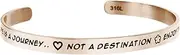 [Qina C] Life is A Journey Not A Destination, Enjoy. Adjustable Cuff Bracelet Wristband Bangle