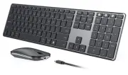 Wireless Bluetooth Keyboard and Mouse Combo (USB + Dual BT), seenda Multi-Dev...