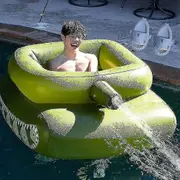 Pool Inflatable Tank With Water Gun, Inflatable Tank Pool Type Water Spray Ring, Inflatable Toy With Hand Pump, Summer Water Park Floating Pool For Ki