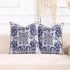 Boho Home Decor 16x16 Navy Blue and 16x16 Square Blue (Soft & Not Waterproof)