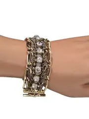 Tommy Bahama Corded Link Toggle Gold Tone Bracelet NWT
