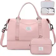 [SYCNB] Weekender Bags for Women,Personal Item Travel Bag with Shoes Compartment,Overnight Travel Duffel Bag with Toiletry Bag