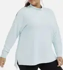 Ideology Plus Mock Neck Top - Light Blue - Workout Top - L