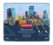 Derwent Procolour Professional Colour Pencils Tin Case 24 NEW AND SEALED