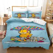 v2821 Bed Sheets The Garfield Bedding Sets Breathable Comforter Cover Bed Cover Duvet Cover Pillow Case - Pieces Sets Children Gift Polyester 3-Piece