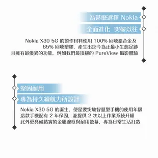 【贈限量三星原廠25W充電器+繞線器+立架】 Nokia X30 5G 智慧型手機 (8G/256G)