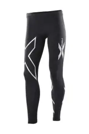 2XU Youth Boys Compression Long Tights - Black / Silver Logo