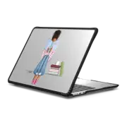 MacBook Air 13-inch (M2 - M4) Impact Case Bookshelf Chic (Fashion Illustration MacBook case, Girl Reading, Natural Hair)