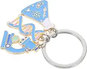 [SHERCHPRY] Science Teacher Keychain Lab Technologist Dna Keychain Microscope Dna Key Pendant Charms Men's