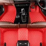 Daroori Custom Car Foot Mats - All Weather, Waterproof, Anti-Slip Personalized Car Mat Perfect for RHD Car, Truck, SUV (Red Beige)