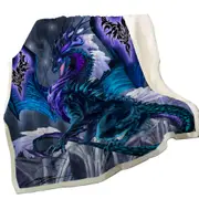 Fantasy Relic Blue Dragon Throw Blanket
