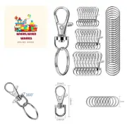1000 PCS Metal Swivel Snap Hooks 500 Pieces with Key Rings 500 Pieces - Keych...