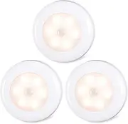 STAR-SPANGLED Motion Sensor Lights Indoor AAA Battery Operated, Cordless High CRI LED Stick on Puck Lights for Closet, Stairs, Under Cabinet, Kitchen, Hallway (7cm, Warm White, 3 Pack)