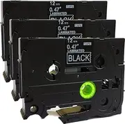 TZ335 TZe335 White on Black Compatible for Brother P-Touch TZ TZe Tape Label 12mm(0.47 Inch) x 8m (26.2ft) (3PK)