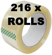 216 x Packing Tape Rolls Packaging Clear Sticky Tape 216x 216pcs LOT 48mm 75M
