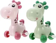 HONMEET 2Pcs Cartoon Giraffe Clockwork for Interactive Walking to Enhance Imagination and Parent Bonding Material
