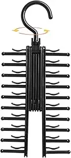 [EviKoo] Tie Clip Storage Rack, tie Hanger Wardrobe Door, Necktie and Belt Hanger for Closet Wall Mounted tie Mounted Storage Box Scarf Organizer and Storage Rack,Tie Racks Flocked