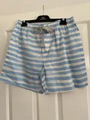 Peter Alexander Mens Blue Stripe Pyjama Shorts Large