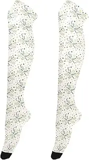 [Caihoyu] Over-Knee Stockings for Women Cute Long Boot Stockings Over Knee Baseball Socks for Halloween Flower Winter (3), Flower Winter (3)