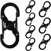Oiieco 6Pcs Dual Wire Gate Snap Hook 1.4 Inch Small Alloy Snap Hook Tiny Key Clip Interlocking Keychain Hook Spring Double Sided Clips Keychain Buckle Tool for Camping Fishing Hiking